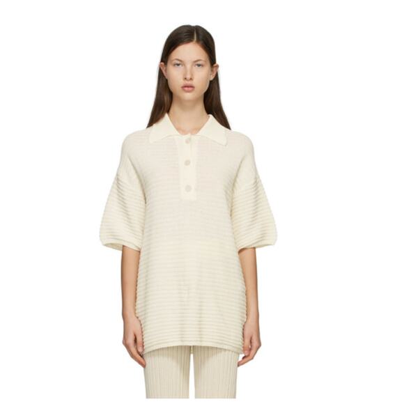 RUS the Brand | Jisho Polo Sweater Oversized  | Eggshell | Size Small - Picture 1 of 6